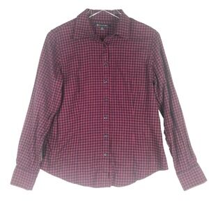 Brooks Brothers Top Womens 10 Red Plaid Flannel Button Up Academia Preppy Grunge